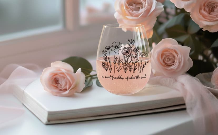 5 oz Scratch-Resistant Wine Glass, Dishwasher safe,Friendship Gifts for Women, Bestie Birthday Present Best Friend Birthday Gifts for Women,A Sweet Friendship Refreshes the Soul B0FHWDT7LB