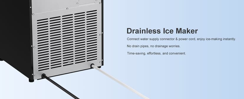 COTLIN 15" W Drainless Under Counter Ice Maker with 22LBS Storage Bin, Crescent Ice, Free Standing Built-in Ice Maker for Residential Commercial Use, No Drain Required, ETL Approved, 2026 Upgraded