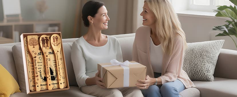 Recipe for a Best Friend Gift Set, Bamboo Cutting Board with Engraved Utensils, Unique Kitchen Gifts for Women, Bestie Gifts for Birthday, Christmas, Housewarming, Graduation, Long Distance Friendship