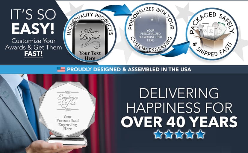 Crown Awards 7" Custom Engraved Cup Trophy, Personalized Glass Cup Award with Your Text B087MZ52CB