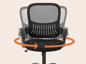 Sweetcrispy Home Office Managerial Executive Chair with Ergonomic Design, Mid-Back Mesh Swivel, Comfortable Lumbar Support, Comfy Arms for Bedroom,Study,Student, Black