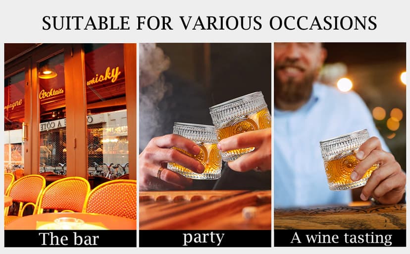 Whiskey Glass, 9 Oz No-lead Crystal Rotating Japanese Whisky Tumbler, gift box for Scotch,Bourbon,Vodka,whiskey etc, for Parties, Bars, Restaurants and Families etc