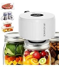 Upgraded 3-in-1 Electric Mason Jar Vacuum Sealer Kit for Jars, Bags, Food Savers & Containers | Auto-Stop Jar Sealer with 4-Hours Battery Life & One-Handed Operation for Dry Foods, Jams & Leftovers