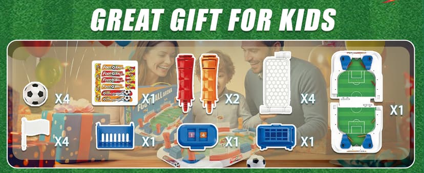 Including 4 mini Balls, Interactive Soccer Toy Indoor Home, Party Game for Football Lover, Birthday Gifts for Boys Girls SMILESSKIDDO Mini Foosball Table Toy Age 4-12, Soccer Board Games for Kids B0GFW5N5TD