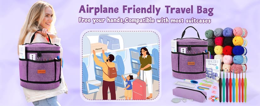 Katech Crochet Kit for Beginners, Beginner Crochet Kit for Adults-Crochet Kits Includes Crochet Hooks Knitting Bag Crochet Yarn for Crocheting Instruction Knitting Kit Crochet Supplies Gift