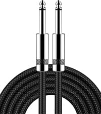 New Bee Guitar Cable 10ft Electric Instrument Bass AMP Cord for Electric Mandolin, Pro Audio (Right Angle to Straight, Black)