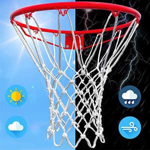 Basketball Net Outdoor,(7.16 oz) 12 Loops Professional Heavy Duty Basketball Net Replacement,All Weather Anti Whip,Suitable for Outdoor Standard Basketball Hoop