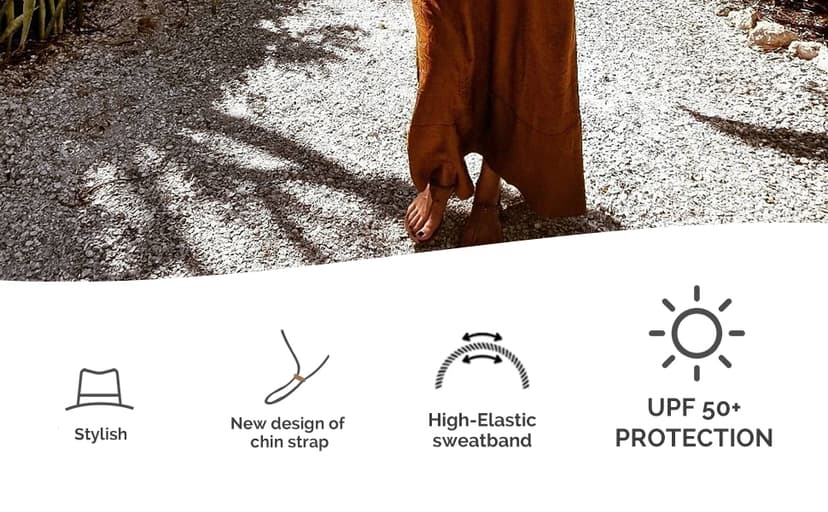 FURTALK Sun Hats for Women Summer Wide Brim UV UPF 80+ Panama Fedora Foldable Packable Straw Beach Hat