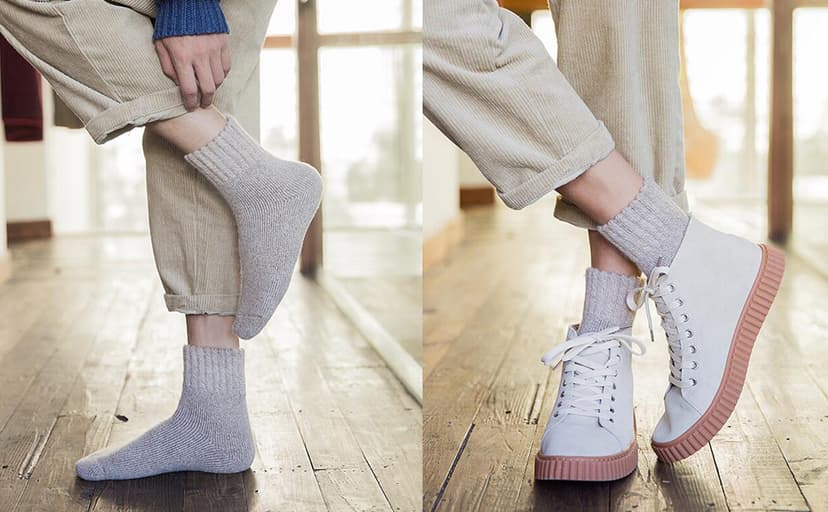 YZKKE 3Pack Mens Super Thick Wool Warm Socks - Soft Comfort Casual Crew Winter Socks