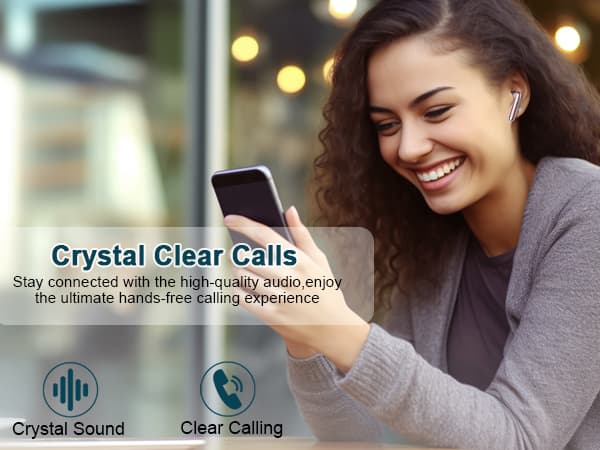 Wireless Earbuds, in Ear Headphones with 4 ENC Mics, Bluetooth 5.4 Ear Buds Hi-Fi Stereo, 36H Playtime Earphones with USB-C Charging Case, 3g Lightweight, IP7 Waterproof Headset for Work/Running