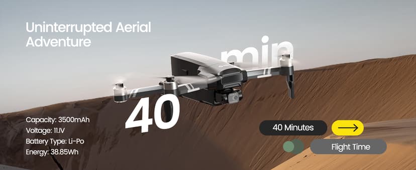 Holy Stone HS600 2-Axis Gimbal Drones with Camera for Adults 4K EIS, Integrated Remote ID, 20000 FT Range Transmission, GPS Drone with Brushless Motors, 4K/30FPS, Follow Me, Level 6 Wind Resistance