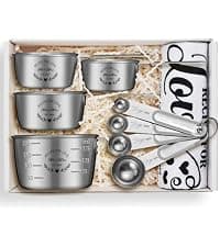 Wedding Gifts for Couples 2026, Bridal Shower Gifts for Bride to Be, Engagement Gift for Newlyweds, Bride Gift, Mr and Mrs Measuring Cups and Spoons Set with Dish Towel B0GTPW413P