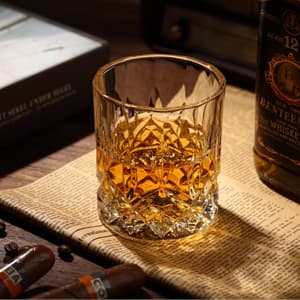 Whiskey Rocks Glass, Set of 4 (2 Crystal Bourbon Glasses, 2 Round Big Ice Ball Molds) In Gift Box - 10 Oz Old Fashioned Glasses for Scotch Cocktail Rum Cognac Vodka Liquor, Unique Gifts for Men