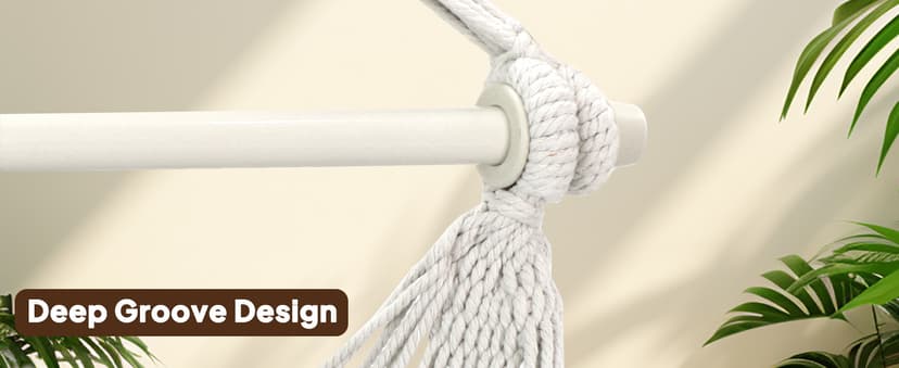 Chihee Hammock Chair Hanging Chair with Foot Rest 2 Cushions Max 500lbs Robust Metal Spreader Bar Collapsible Easy Storage Soft Cotton Swing Chair Strong Strap Iron Carabiner Side Pocket Included
