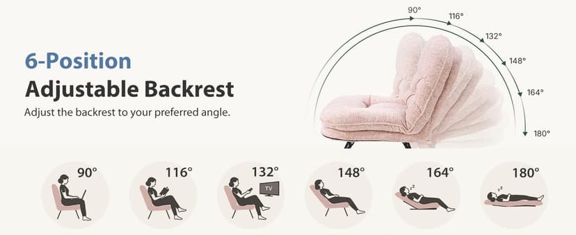 DUMOS Comfy Saucer Chair,PU Leather Foldable Chairs for Bedroom, Living Room, Dorm & Gaming, Small Foldable Fashion Floor Chair with Back Support for Small Spaces Adults, Dark Pink