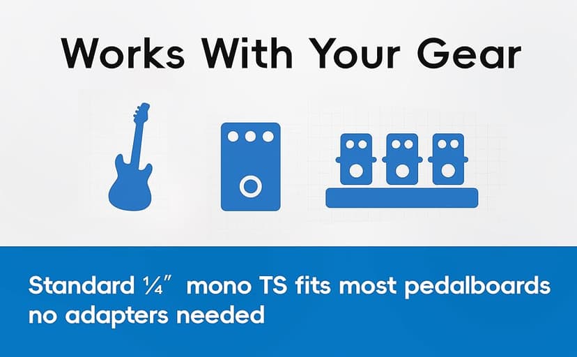 voltrish 3 Pack Guitar Patch Cables, Premium 5 Inch Right-Angle 1/4" TS Pedal Board Cable, Oxygen-Free Copper & Dual Shielding for Ultra Low Noise, Space Saving Flat Design Guitar Pedal Accessories