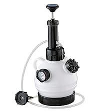 ARES 70923 - Vacuum Brake Fluid Bleeder - 1-Liter Vacuum Fluid Extractor - Hanging Hook and Locking Trigger Allows for Hands Free Operation