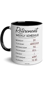 WHIDOBE Christmas Gift For Retired Men Women - Retirement Mug - Retirement Gifts - Retired Under New Management See Wife For Details Present - Retiree Gift For Husband, Dad, Boyfriend, Boss, Coworker