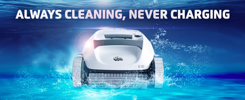 Dolphin E10 Automatic Robotic Pool Vacuum Cleaner, Active Scrubber Brush, Top Load Filters Access