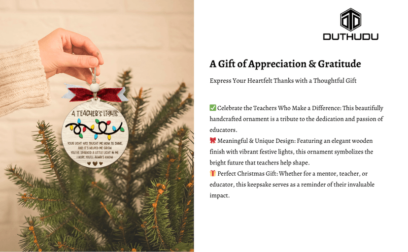 Heartfelt teacher Christmas ornament. A thoughtful thank you gift for teachers that shines with appreciation. Ready to hang. Teacher Christmas Ornaments – Best Merry for Teachers (B48) B0D9GZF921