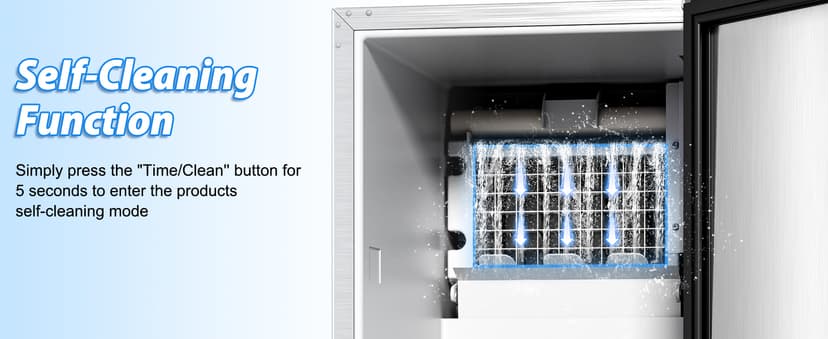 Under Counter Ice Maker, Ice Maker Machine Commercial, 120Lbs/24H with 35lbs Storage Bin, 40Pcs Cubes in 10Mins, Built in Ice Machine for Home Office Commercial