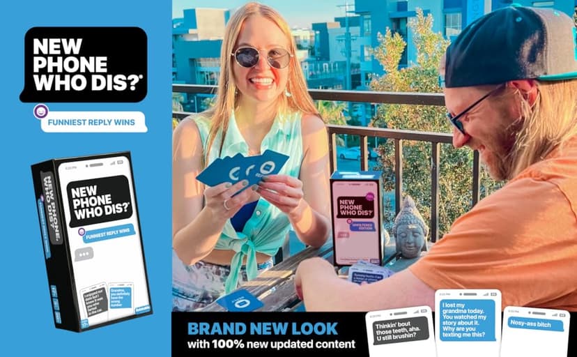 New Phone, Who Dis? by Relatable – Offline Text Message Party Game - Spicer Edition Party Game, Funny Social Icebreaker for Groups, and Summer Fun for Game Night, Includes 50 Inbox & 250 Reply Cards