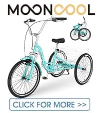 MOONCOOL Adult Tricycles 3 Wheel 7 Speed Trikes, 20/24/26 inch Adult Trikes 3 Wheeled Bike with Basket for Seniors, Women, Men