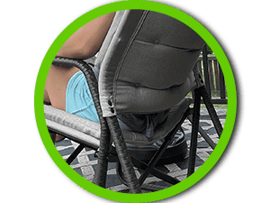 STRONGBACK Folding Patio Chair - Ergonomic Design for Back Pain Relief - 21" Seat Width/300 lb Capacity - Plush Olefin Cushions/Durable Magnesium Alloy Frame - Lightweight/Portable Outside Chairs