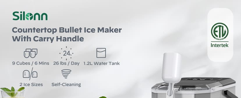Silonn 2″ Sphere Ice Maker, Clear Ice Ball Maker with Slow-Melting, 4 pcs in 35 Mins, 144 pcs/Day, Crystal Sphere & Rapid Sphere Technology, Self-Cleaning Ice Maker Countertop Ideal for Whiskey
