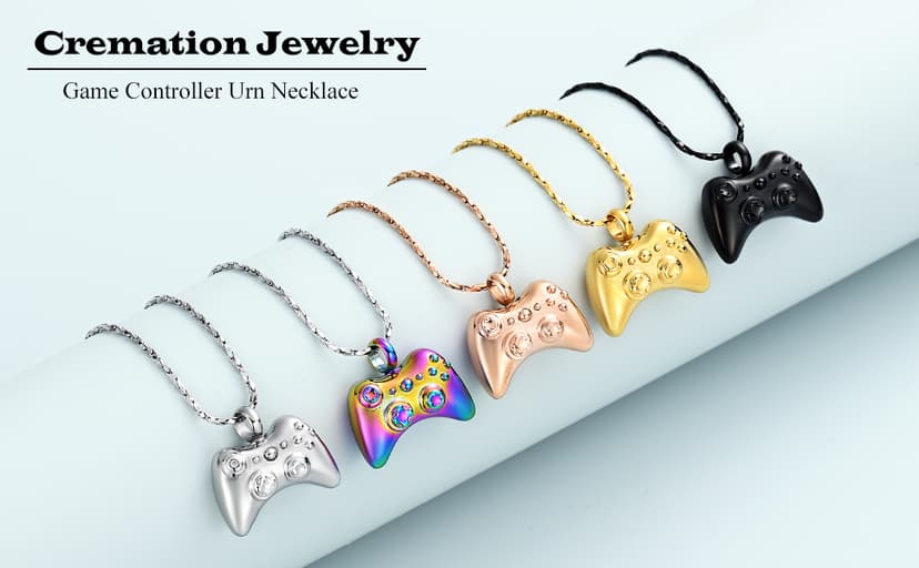 Memorial Pendant, Ashes Necklace of Loved One, Keepsake Gifts for Men Women Imrsanl Game Controller Urn Necklace Cremation Jewelry for Ashes B0CTMCX9JM
