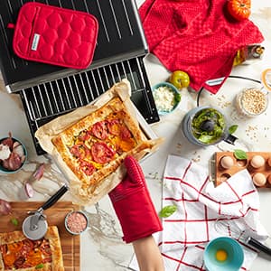 KITCHENAID Quilted Cotton Terry Cloth Oven Mitt, Pot Holder, Kitchen Towel 4-Pack Set, Heat Resistant, Silicone Grip, 16"x26", 7"x13" & 7"x10", Milkshake Tan B0BMKJFFP1