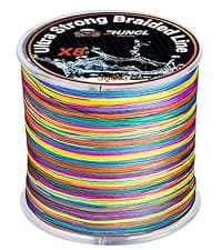 RUNCL 8 Strands Braided Fishing Line - High Visibility Colored Braid Line, Super Strong, Abrasion Resistant, No Stretch, 328yds/546yds/1093yds, 12lb to 100lb for Saltwater or Freshwater Fishing