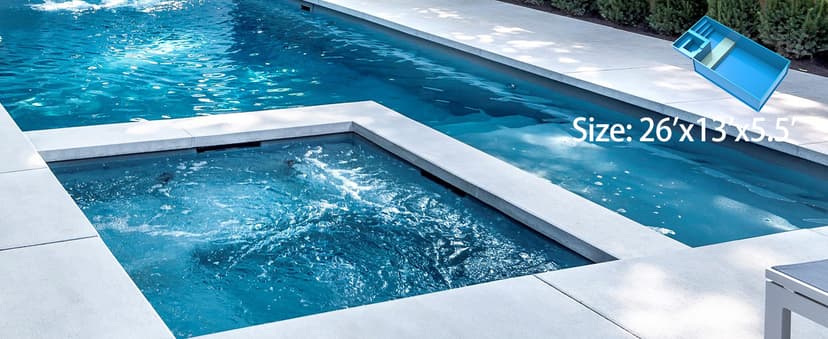 Fiberglass Pool Shells for Inground Pools | Fast Installation, Saltwater & Weather Resistant Rectangular 14ft x 7.4ft x 4.6ft