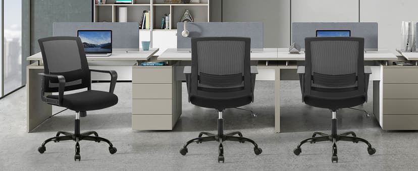 CLATINA Ergonomic Rolling Mesh Desk Chair with Executive Lumbar Support and Adjustable Swivel Design for Home Office Computer Black 8 Pack