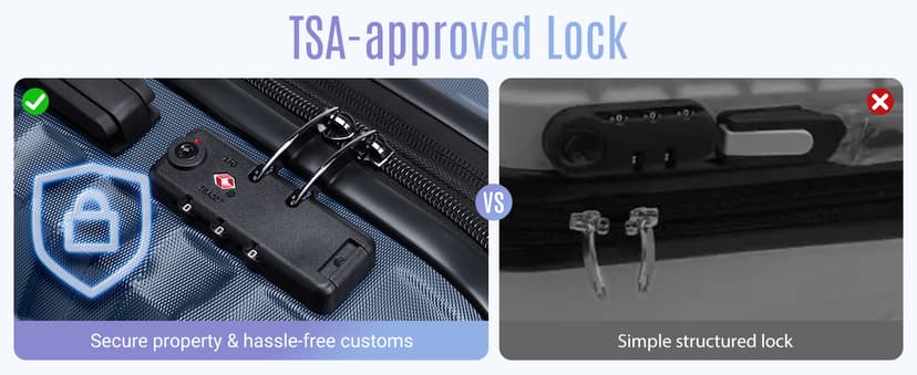 LIGHT FLIGHT Luggage Sets, 3 Piece Durable Suitcase Set with Spinner Wheels, 3 Pcs Hardside Lightweight luggage with TSA Lock, Large Checked Travel Suitcases, 20/24/28 Inch, Rose Purple