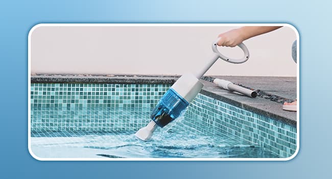 (2025 New) WYBOT Hyson 100 Handheld Pool Vacuum with Two Brush Heads, Cordless Pool Vacuum for Above Ground Pool, Telescopic Pole, 60 Mins Runtime, Deep Cleaning for Spa/Hot Tub/Small Pool