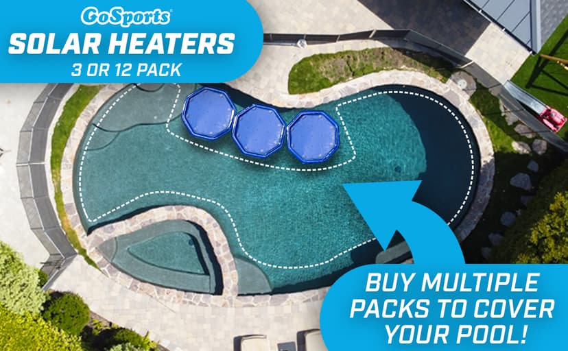 GoFloats V2 Inflatable Solar Pool Heaters for Affordable Pool Heating and Insulation - 12 Pack