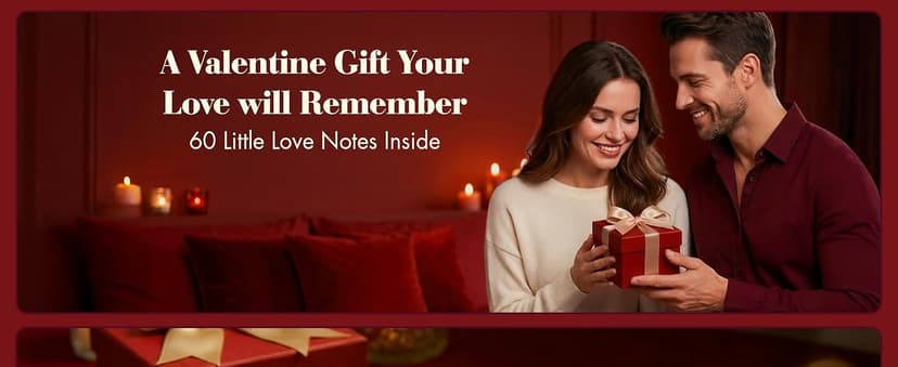 60 Love Notes For Him Her - Anniversary Card Long Distance Relationship Gifts For Boyfriend Girlfriend, Cute Couple Gifts For Valentines, Birthday, Mini Envelope Lunch Notes For Husband Wife