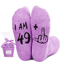 HAPPYPOP 50th Birthday Gifts Ideas - 50 Year Old Gift Socks for Women Men Friends, Turning 50 Gifts