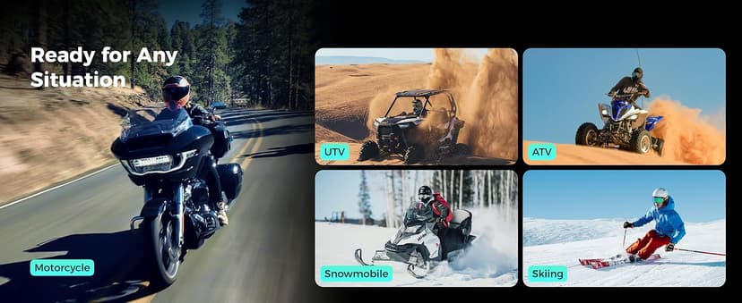 ASMAX F1s Motorcycle Bluetooth Headset With Smart Voice Control, 10 Riders Mesh Helmet Communication Systems, Dual Chip with Audio Multitasking/ENC/No-Magnet Mount, 5mi Intercom for Snowmobile, 2 Pack