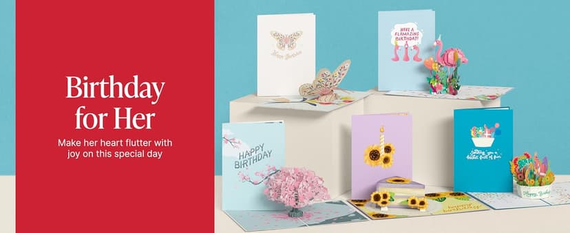 Lovepop Birthday Pop-Up Card for Her, Him, Girls, Boys - 3D Celebration Cards - Yay Happy Birthday - 5" x 7" - Blank Notecard & Envelope Included