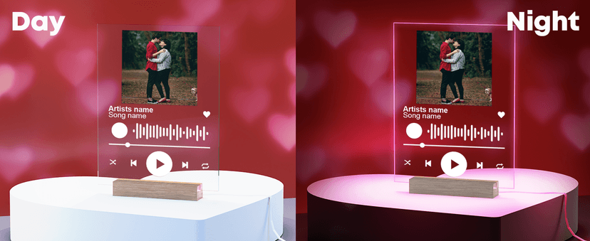 EGD Spotify Decorative Plaque Personalized Gifts, Custom Gifts for Him Her, Customized Picture Frame for Boyfriend Girlfriend Couple Wife Women on Anniversary Birthday, Made in USA