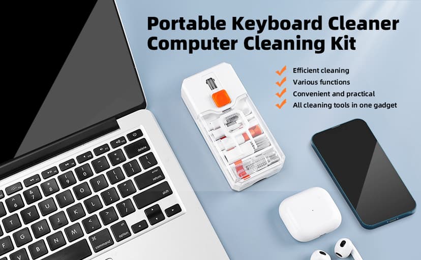 Electronics Deep Cleaning Reusable Brush Tool, Screen-Safe Spray, for iPhone iPad Macbook Airpod Camera, Gaming Accessories Ordilend Keyboard Cleaner & Laptop Cleaning Kit, All-in-1 for Computer PC B0C2VBXRYG