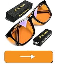 Orange Blue Light Blocking Glasses for Better Sleep - 99.5% Premium Acetate Migraine Glasses for Women & Men