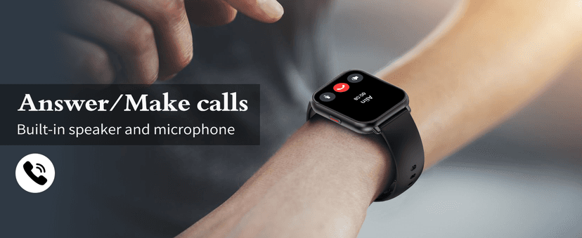 RUIMEN Smart Watches for Women Men (Answer/Make Calls, 2 Bands Included), 1.8" Smartwatch for iOS/Android Phones, Fitness Tracker Heart Rate/Sleep Monitor Digital Watch Waterproof Milky White