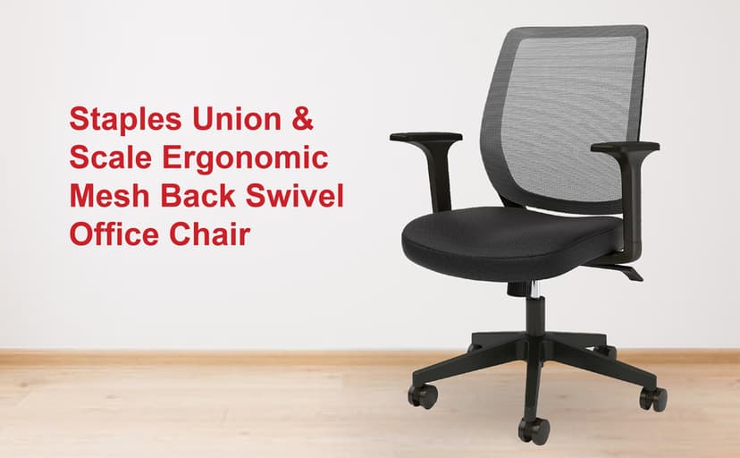 Staples Ergonomic Task Chair, Mesh, Ergonomic, Adjustable Height, Swivel