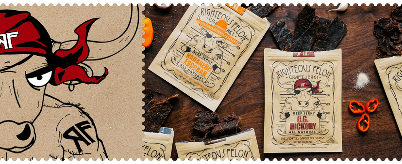 Righteous Felon Beef Jerky Variety Pack | Gluten Free Beef Jerky Snack Packs for Adults | High Protein, Keto-Friendly, Low Sugar | Made with Premium Meats | Gifts for Men | Sampler 8 Pack