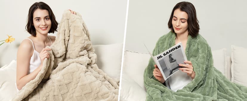Aganear Fleece Throw Blanket - Cozy Soft Lightweight Fuzzy Throw Blanket for Women Portable Throw Blankets for Couch, Warm Present for Birthday, Christmas, Halloween, Housewarming(50"x60", Khaki)