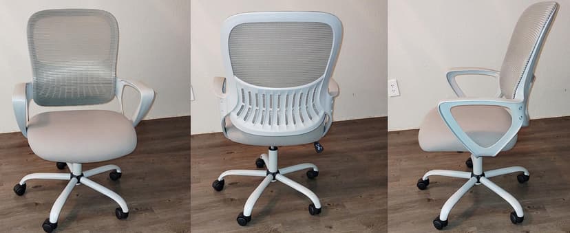 Sweetcrispy Home Office Managerial Executive Chair, Ergonomic Mesh Adjustable Swivel Mid-Back Chair with Comfortable Lumbar Support, Comfy Arms for Bedroom,Study,Student