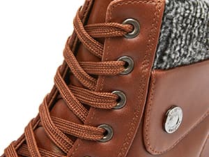 FRACORA Women's PU Leather Combat Boots Warm Fur Lined Black Ankle Booties Side Zipper White Boots Non-slip Winter Boots